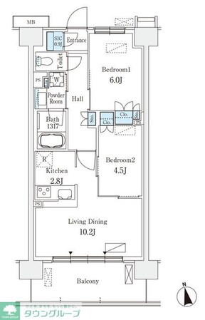 スカイグランデ津田沼の物件間取画像